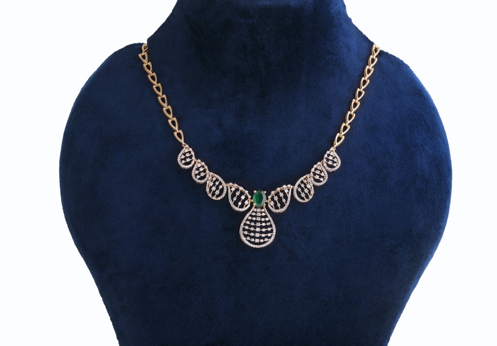 Emerald Cascade Diamond Necklace