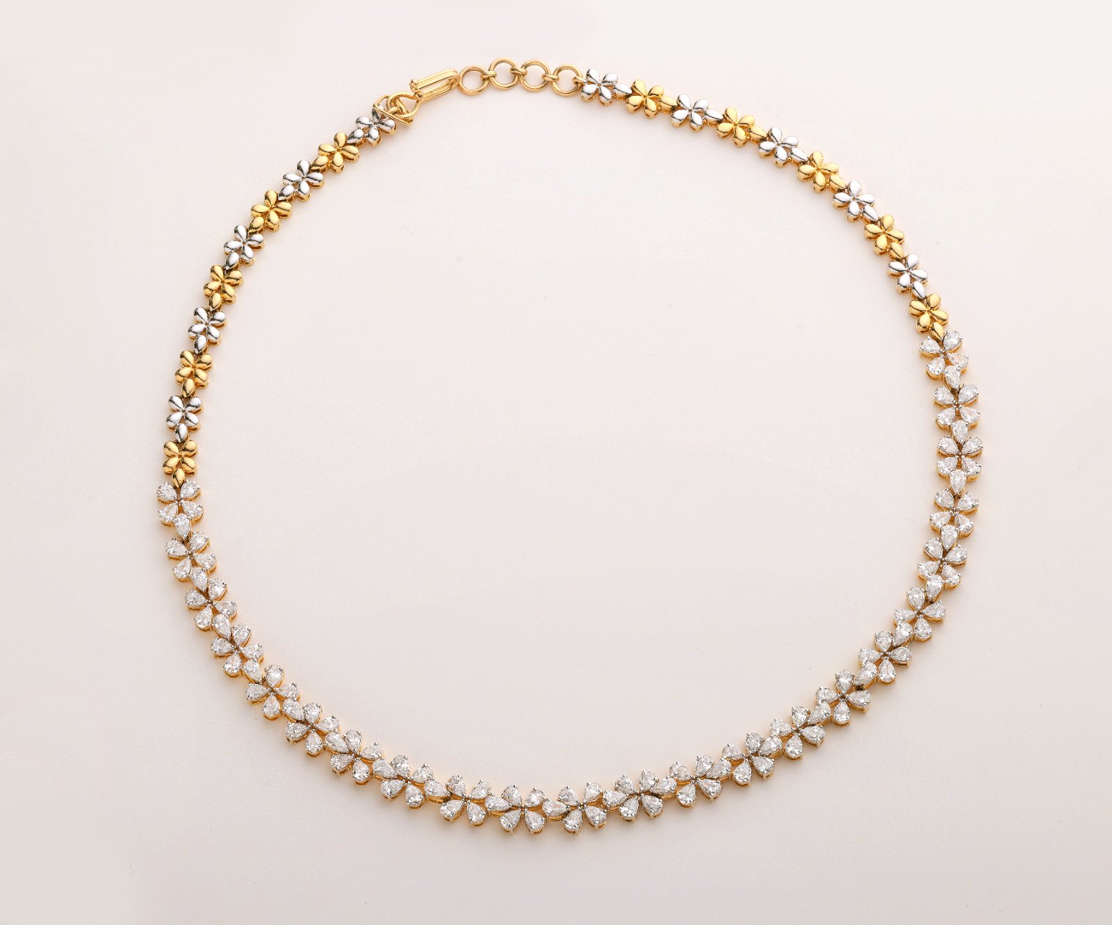 Bicolor Blossom Diamond Necklace